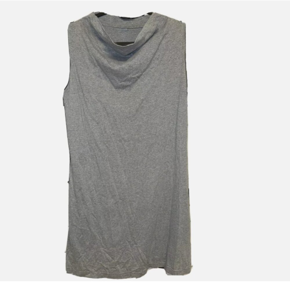 Patagonia Women Organic Cotton Sleeveless Shirt Dress Solid Grey Size S 00391